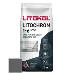 Затирка цементная Litokol Litochrom EVO 1-6 LE 135 антрацит 2кг 500150002