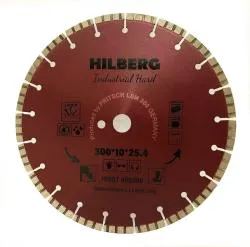 Диск алмазный Hilberg 300х25.4мм Industrial Hard Laser турбо-сегментный HI807