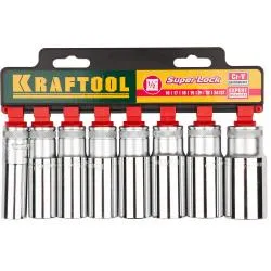 Набор торцовых головок KRAFTOOL EXPERT QUALITAT удлиненный1/2 16-27мм 27865-H8_z01