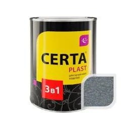 Молотковая грунт-эмаль 3 в 1 ЦЕРТА-ПЛАСТ светлый графит 0,8 кг