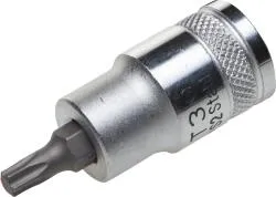 Торцовая бита-головка KRAFTOOL "INDUSTRIE QUALITAT", материал S2, TORX, сатинированная, 1/2", Т40