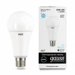 Лампа Gauss LED Elementary A67 25W E27 2150lm 6500K 1/10/50