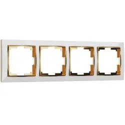 Рамка на 4 поста белыйзолото WERKEL WL03-Frame-04-white-GD