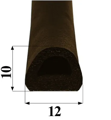 Лента уплотнительная REMONTIX D-50 самоклеящийся 12х10мм (чёрный)