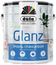 Эмаль Dufa Retail Glanz для дерева и металла алкидная глянцевая белая 2,5 л