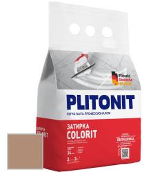 Затирка PLITONIT Colorit между всеми типами плитки (1-6мм) коричневая 2кг Н006092