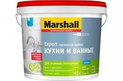 Краска для кухни и ванной латексная Marshall матовая база BW 0,9 л.