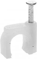 Скоба-держатель для круглого кабеля, 4 мм, 100 шт, с оцинкованным гвоздем, STAYER