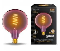 Лампа Gauss LED Filament Flexible G125-C Pink E27 5W 190lm 1800K 125*178mm 1/10