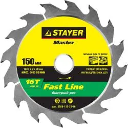Диск пильный STAYER 150x20мм 16T по дереву 3680-150-20-16