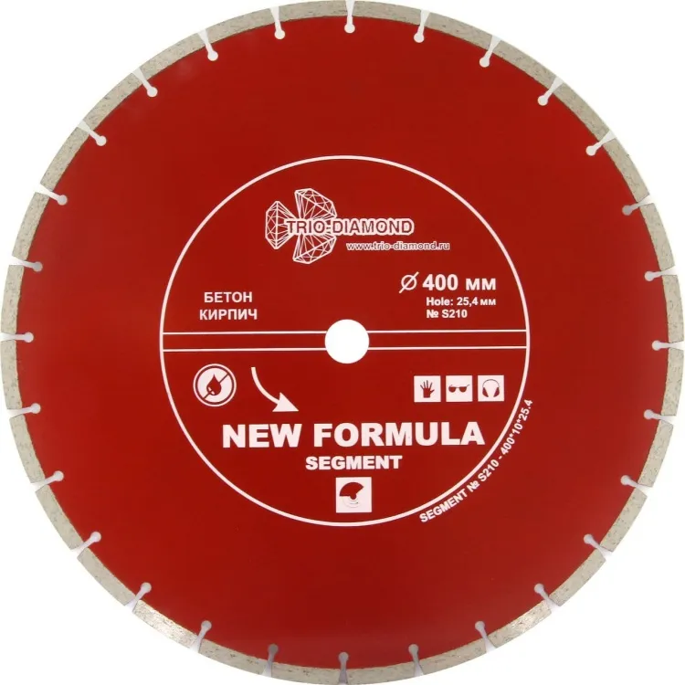Диск алмазный Trio-Diamond 400х25.4мм New Formula Segment сегментный S210