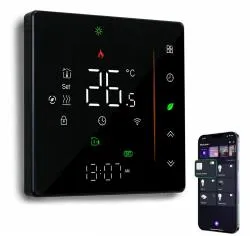 Термостат (терморегулятор) Умный Wi-Fi для теплого пола с Алисой черный 10020