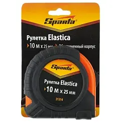 Рулетка Sparta Elastica, 10 м х 25 мм, обрезиненный корпус 31314