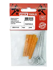 Шуруп кольцо FIXXTOOLS оцинкованный 4х60мм с дюбелем упак 4шт