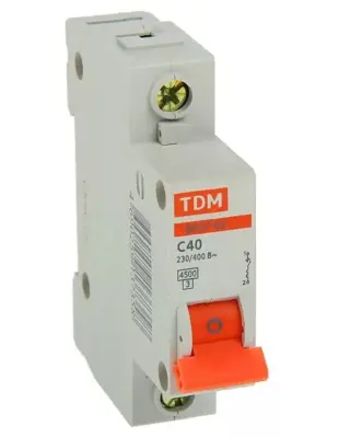 Автоматический выключатель TDM ВА47-63 1P С40 SQ0218-0007