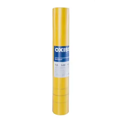 Сетка фасадная желтая OXISS 5х5 145г/кв, 1м 50м 