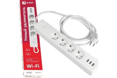 Умный удлинитель EKF Connect Wi-Fi c USB RCE-1-WF