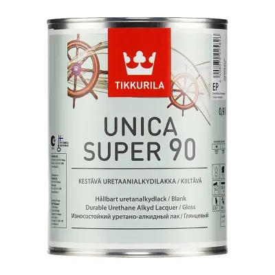 Лак для внутренних работ TIKKURILA UNICA SUPER - 90 0,9л глянцевый 55664040110
