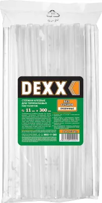 Стержни DEXX для клеевых (термоклеящих) пистолетов 11х300мм прозрачный 1кг 0683-11-300
