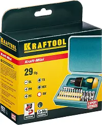 Набор: реверсивная отвертка с насадками 29 шт KRAFTOOL Kompakt-29