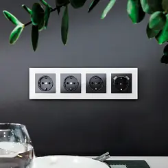 Рамка на 4 поста белый, стекло WERKEL WL01-Frame-04