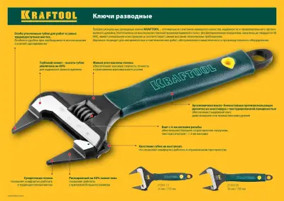 Ключ разводной KRAFTOOL SlimWide-S 150/34мм 27263-15