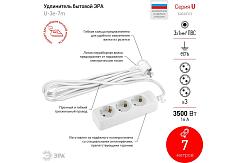 Удлинитель электрический ЭРА  U-3e-7m-3x1 с заземлением 3 розетки 7м ПВС 3x1мм2 16А