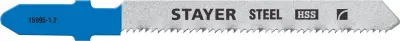 Полотна STAYER T218A для эл/лобзика HSS по металлу (09-3мм) фигур. рез T-хвост. шаг 12мм 50мм 2шт