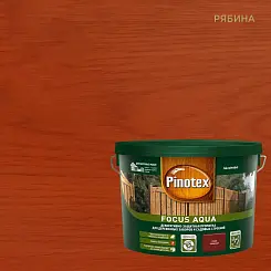 Пропитка декоративная для защиты древесины Pinotex Focus Aqua рябина 0,75 л.