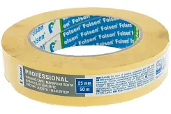 Лента малярная Folsen желтая 80oC 25мм х 50м 02225