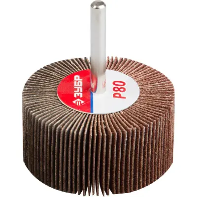 Круг лепестковый веерный ЗУБР P80 30х60мм шлифовальный 36602-080