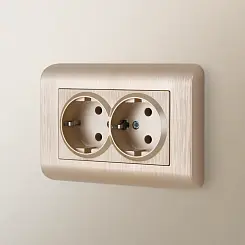 Рамка для двойной розетки шампань WERKEL WL12-Frame-01-DBL