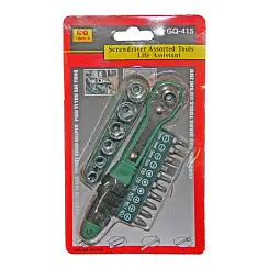 Набор с мини трещоткой GO TOOLS 1/4 17-предметов GQ-415