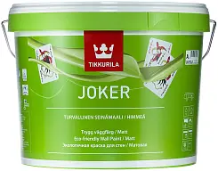 Краска гипоаллергенная TIKKURILA JOKER для стен и потолков, шелковисто-матовая база С 2.7л 878600301