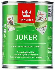 Краска гипоаллергенная TIKKURILA JOKER для стен и потолков, шелковисто-матовая база A 0.9л 878600101