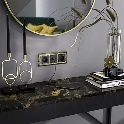 Рамка на 3 поста Werkel золото/черный  WL77-Frame-03