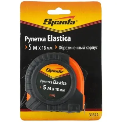 Рулетка SPARTA Elastica 5м х 18мм обрезиненный корпус 31312