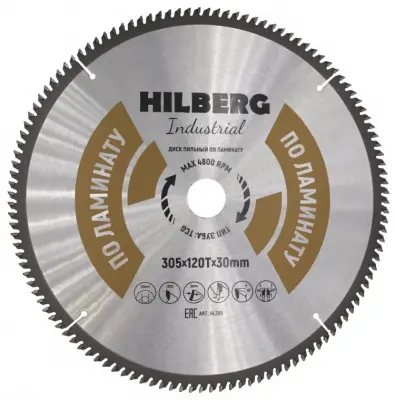 Диск пильный Hilberg INDUSTRIAL ламинат 305х30х3мм 120T HL305