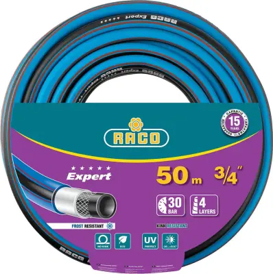 Шланг поливочный EXPERT Raco Ø 3/4' x 50 м, 30 бар., 4-x слойный, армированный, 40302-3/4-50_z01