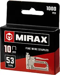 MIRAX 10 мм скобы для степлера тонкие тип 53, 1000 шт