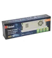 Блок питания для светодиодных лент и модулей Uniel 12V IP20, 360Вт UET-VAS-360A20 