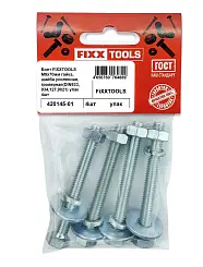 Болт FIXXTOOLS М8х70мм гайка, шайба усиленнная, гроверная (DIN933, 934, 127, 9021) упак 4шт