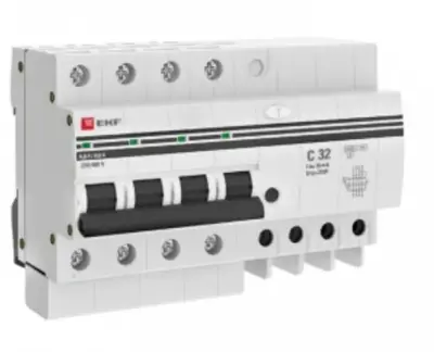 Дифференциальный автоматический выключатель EKF АД4 С32 DA4-32-100S