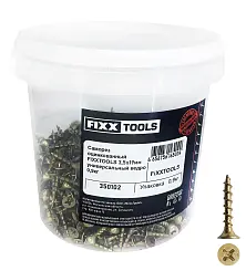 Саморез по дереву FIXXTOOLS 3.5х19мм желтый цинк ведро 0.9кг