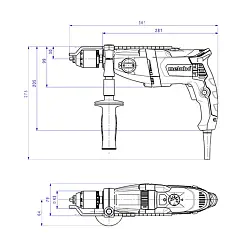 Дрель METABO 1300Вт ударная кейс SBEV 1300-2 S