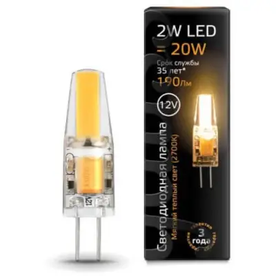 Лампа Gauss LED G4 12V 2W 190lm 2700K силикон 1/10/200