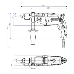 Дрель METABO 1100Вт ударная кейс SBEV 1100-2 S