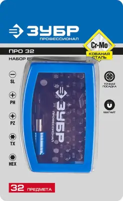 Набор бит ЗУБР 32шт Cr-Mo ПРО-32 26394-H32