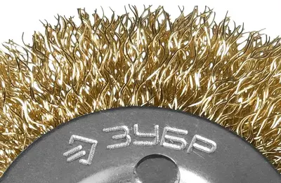 Щетка дисковая для дрели ЗУБР "ПРОФЕССИОНАЛ" витая латунированная стальная проволока 0,3мм, 50мм