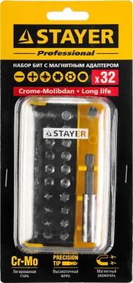 Набор бит STAYER 32шт в компактном боксе 26135-H32